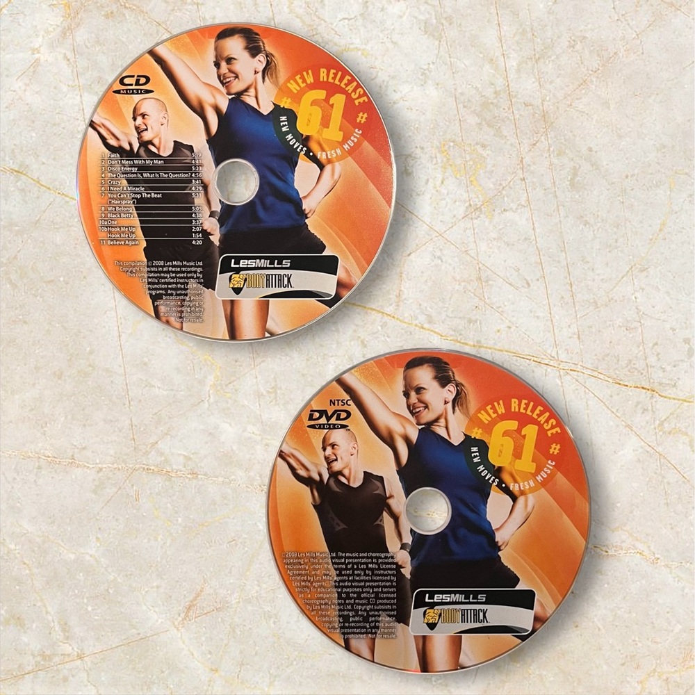 Les Mills BODYATTACK 61 CD, DVD, & Choreography Booklet